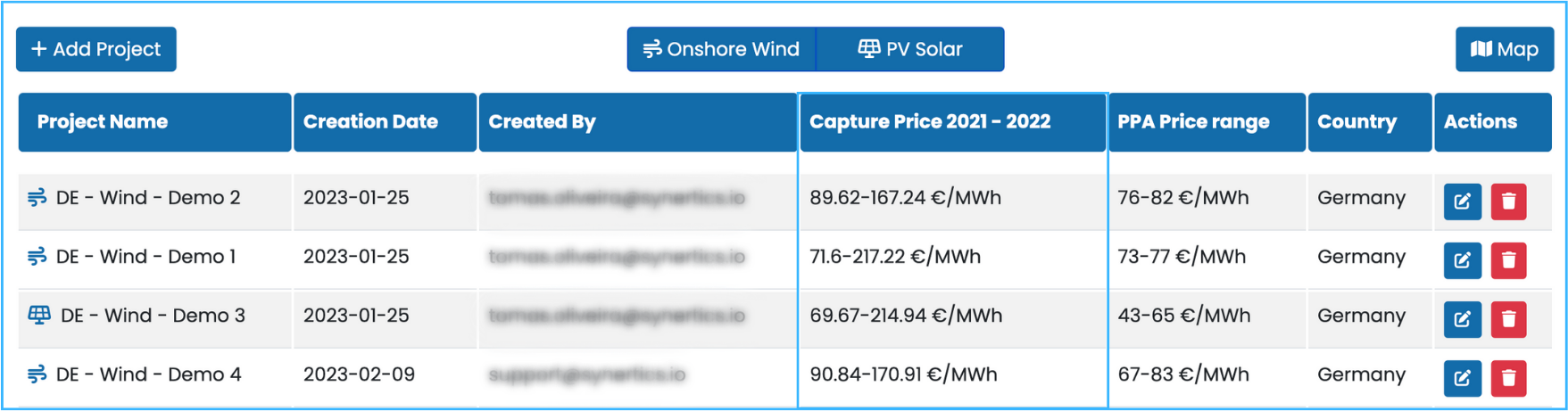 Capture Price feature on the PPA Evaluation Tool