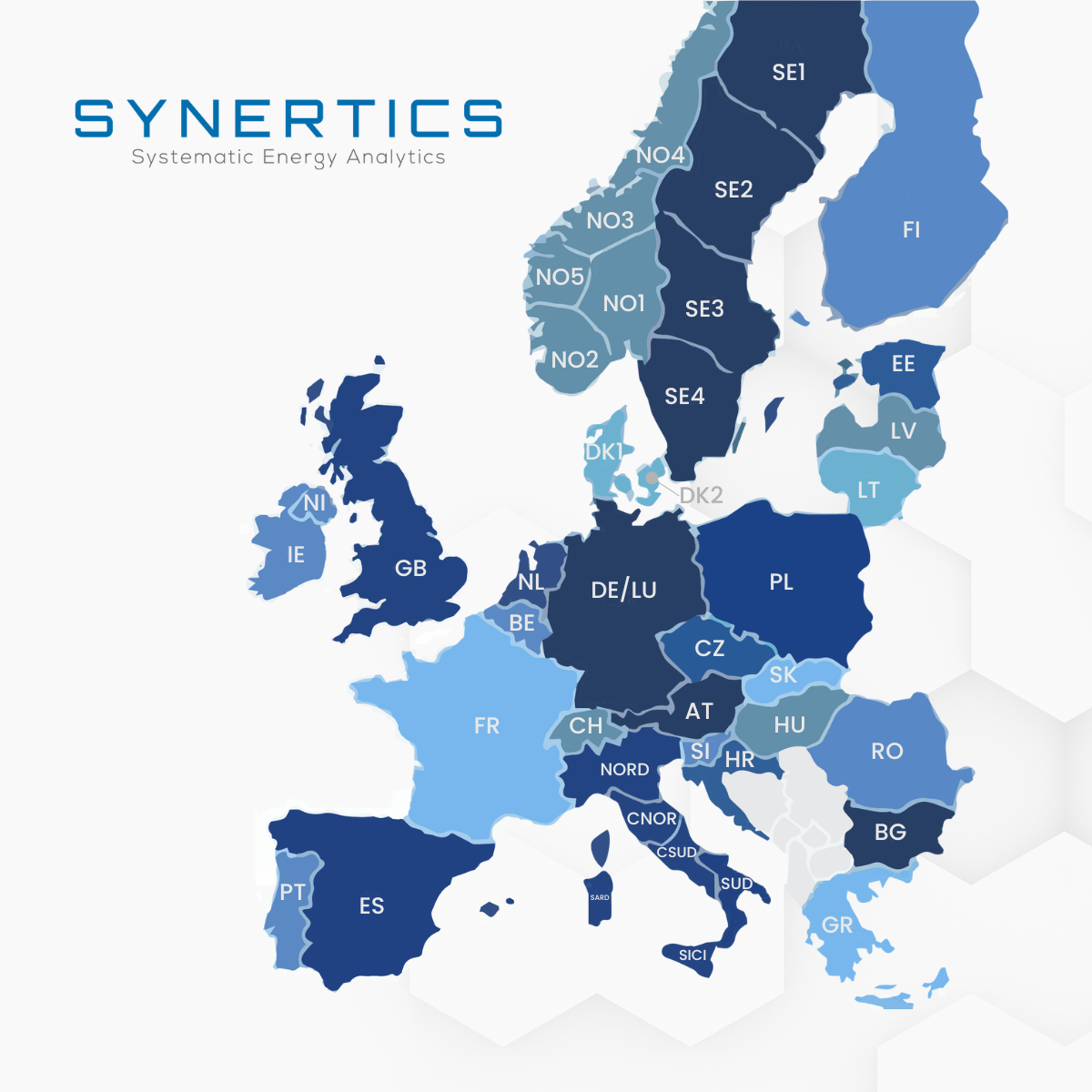 Bidding Zones in Europe according to ENTSO-E