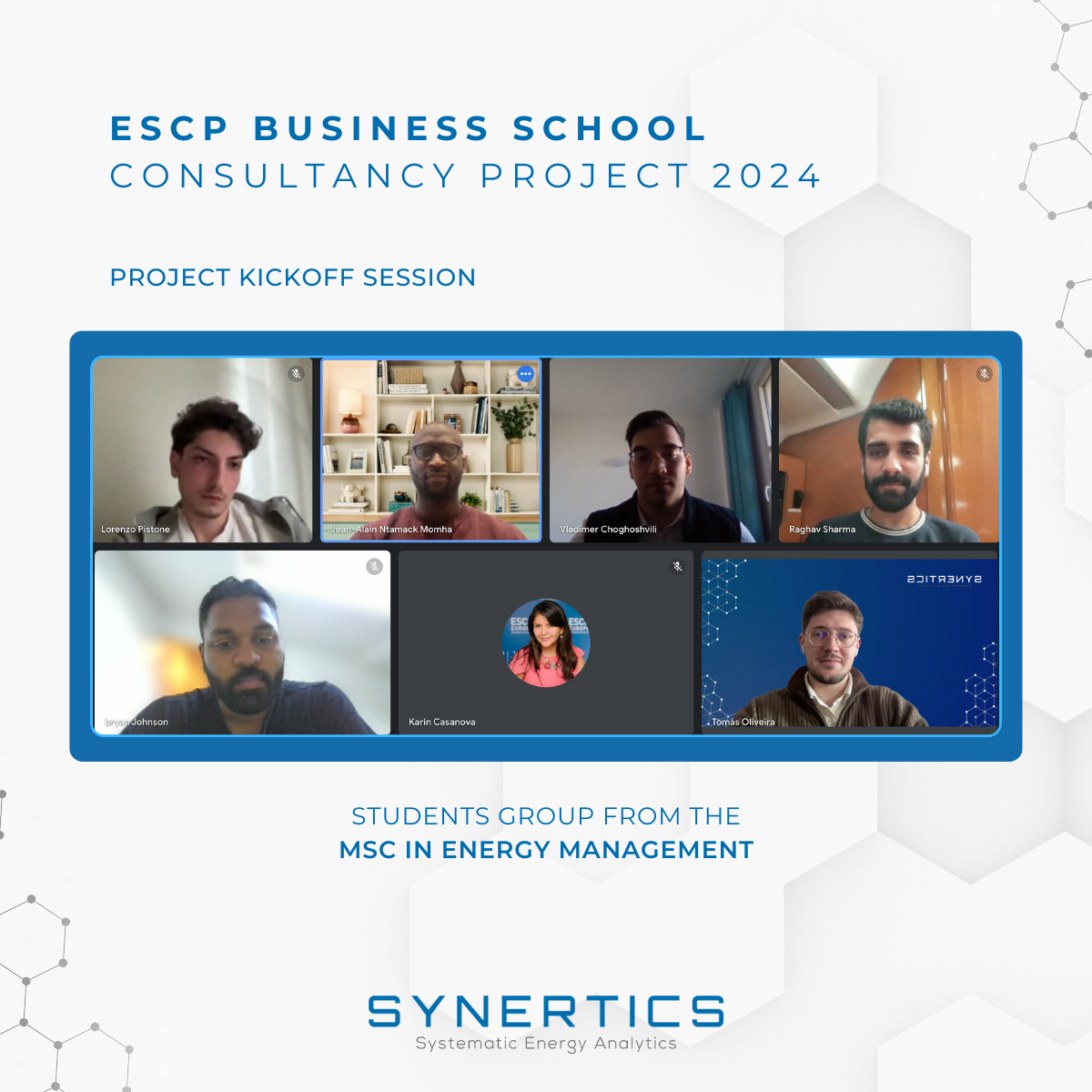 ESCP Energy Management studentes group with Synertics project